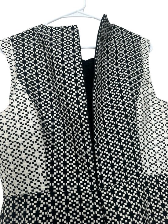 JCREW Black Label Geometric Sheath Dress Womens 10 Black Paneled Office Career - Picture 9 of 14